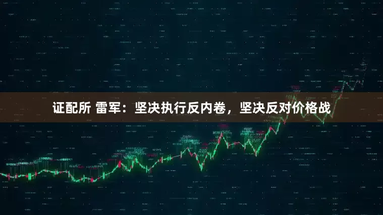 证配所 雷军：坚决执行反内卷，坚决反对价格战